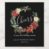 Étiquette de vin de la couronne de Noël (Étiquettes simples)