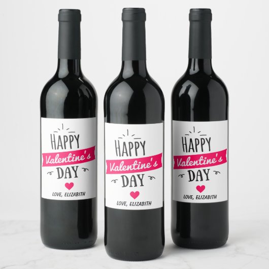 Étiquette de vin de la Saint-Valentin personnalisé (Bouteilles)