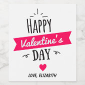 Étiquette de vin de la Saint-Valentin personnalisé (Étiquettes simples)