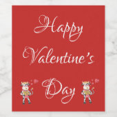 Étiquette de vin de la Saint Valentin rouge et bla (Étiquettes simples)