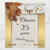 Étiquette de vin de l'année de la chute d'or rusti (Étiquettes simples)