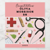 Étiquette de vin de l'école de soins infirmiers (Étiquettes simples)