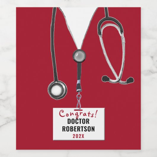 Étiquette de vin de l'école Médicale créative (Étiquettes simples)