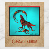 Étiquette de vin de loup du sud-ouest (Étiquettes simples)