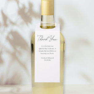 Étiquette de vin de mariage à écriture manuscrite 