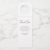 Étiquette de vin de mariage à écriture manuscrite  (Devant)