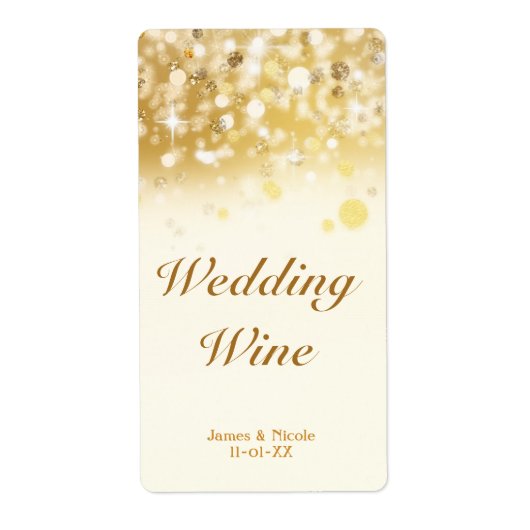 Étiquette de vin de mariage de fêtes de lumières d (Devant)