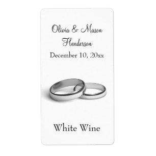Étiquette de vin de mariage d'éternité (blanc)