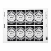 Étiquette de vin de mariage élégante avec cadre vi (Feuille entière)