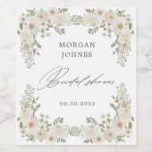 étiquette de vin de mariage élégante avec fleurs d (Étiquettes simples)