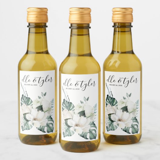 Étiquette de vin de mariage Monstera (Bouteilles)