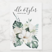 Étiquette de vin de mariage Monstera (Étiquettes simples)