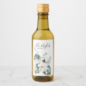 Étiquette de vin de mariage Monstera (Devant)