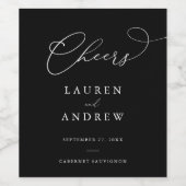 Étiquette de vin de mariage noir et blanc (Étiquettes simples)