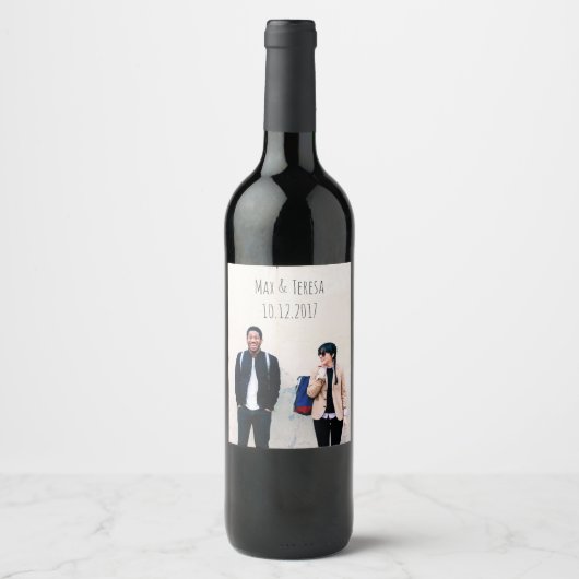 Étiquette de vin de mariage personnalisé (Devant)