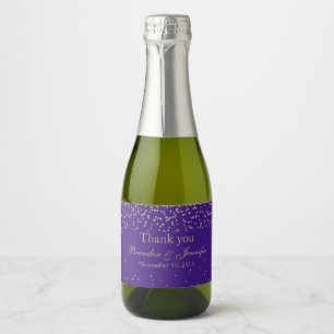Étiquette de vin de mariage personnalisé pourpre &