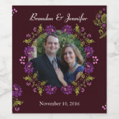 Étiquette de vin de Mariage photo personnalisé vio (Étiquettes simples)