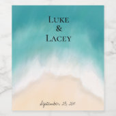 étiquette de vin de mariage plage (Étiquettes simples)