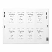 Étiquette de vin de mariage Silver Sparkle & Heart (Feuille entière)