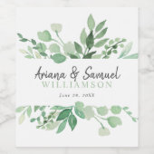 Étiquette de vin de mariage verdure luxuriante (Étiquettes simples)