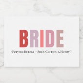 Étiquette de vin de mariée personnalisé | Monogram (Étiquettes simples)