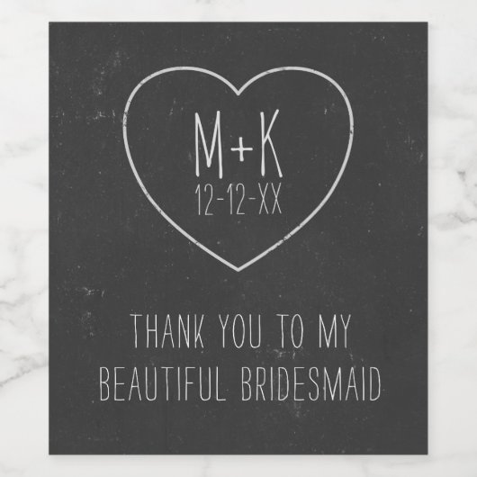 Étiquette de vin de Merci Black and White (Étiquettes simples)