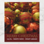 Étiquette de vin de Noël Baubles (Étiquettes simples)