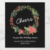 Étiquette de vin de Noël de verdure (Étiquettes simples)