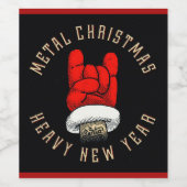 Étiquette de vin de Noël en métal lourd (Étiquettes simples)