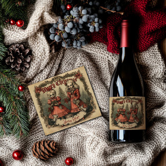 Étiquette de vin de Noël gothique personnalisé