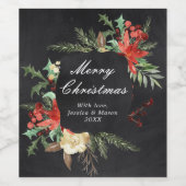 Étiquette de vin de Noël rustique (Étiquettes simples)