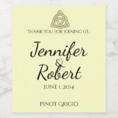 Étiquette de vin de noeud celtique de moisson or (Étiquettes simples)