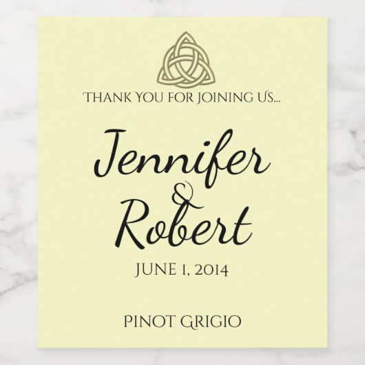 Étiquette de vin de noeud celtique de moisson or (Étiquettes simples)