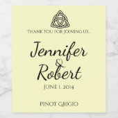 Étiquette de vin de noeud celtique noir (Étiquettes simples)