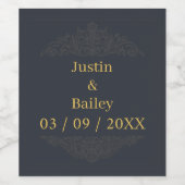 Étiquette de vin de nom Gold personnalisé (Étiquettes simples)