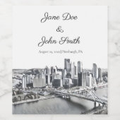 Étiquette de vin de Pittsburgh personnalisé (Étiquettes simples)