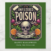 Étiquette de vin de poison de squelette d'Hallowee (Étiquettes simples)