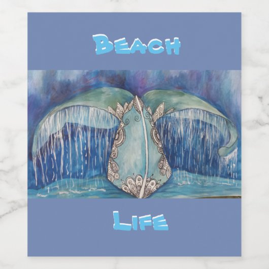 étiquette de vin de queue de baleine (Étiquettes simples)