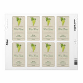 Étiquette de vin de raisin blanc (Feuille entière)