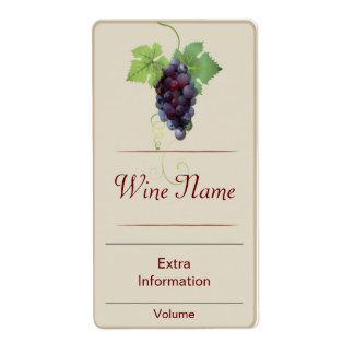 Étiquette de vin de raisin rouge