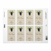 Étiquette de vin de raisin rouge (Feuille entière)
