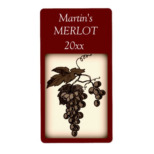 Étiquette de vin de raisins (Devant)