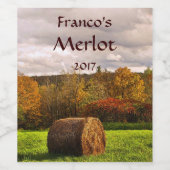 Étiquette de vin de récolte d'automne (Étiquettes simples)