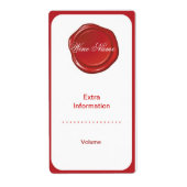 Étiquette de vin de Sceau rouge (Devant)