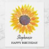 Étiquette de vin de tournesol personnalisé (Étiquettes simples)