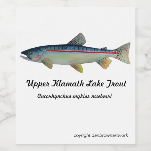 étiquette de vin de truite (Étiquettes simples)