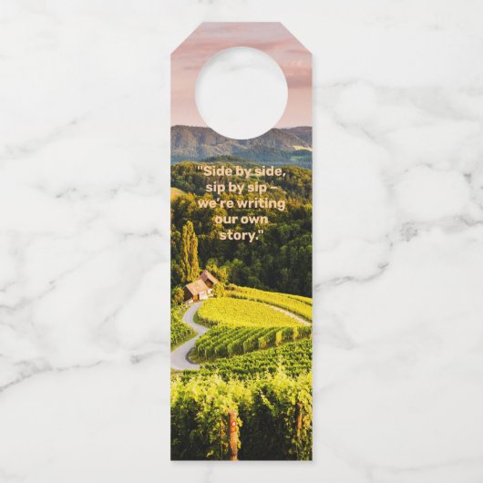 Étiquette de vin de vignoble romantique – Côté à c (Devant)