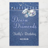 Étiquette de vin Denim et Diamonds (Étiquettes simples)