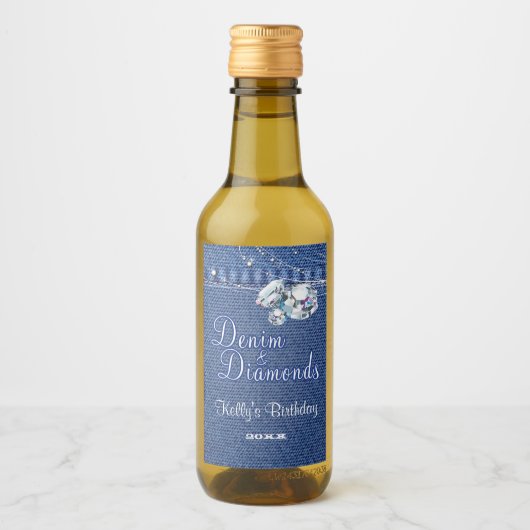 Étiquette de vin Denim et Diamonds (Devant)
