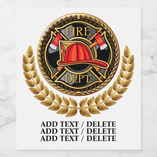 Étiquette de vin du service des incendies (Étiquettes simples)